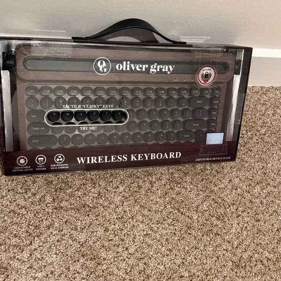 Oliver Gray Wireless Keyboard (dark brown) like new! Used once - Picture 3 of 3